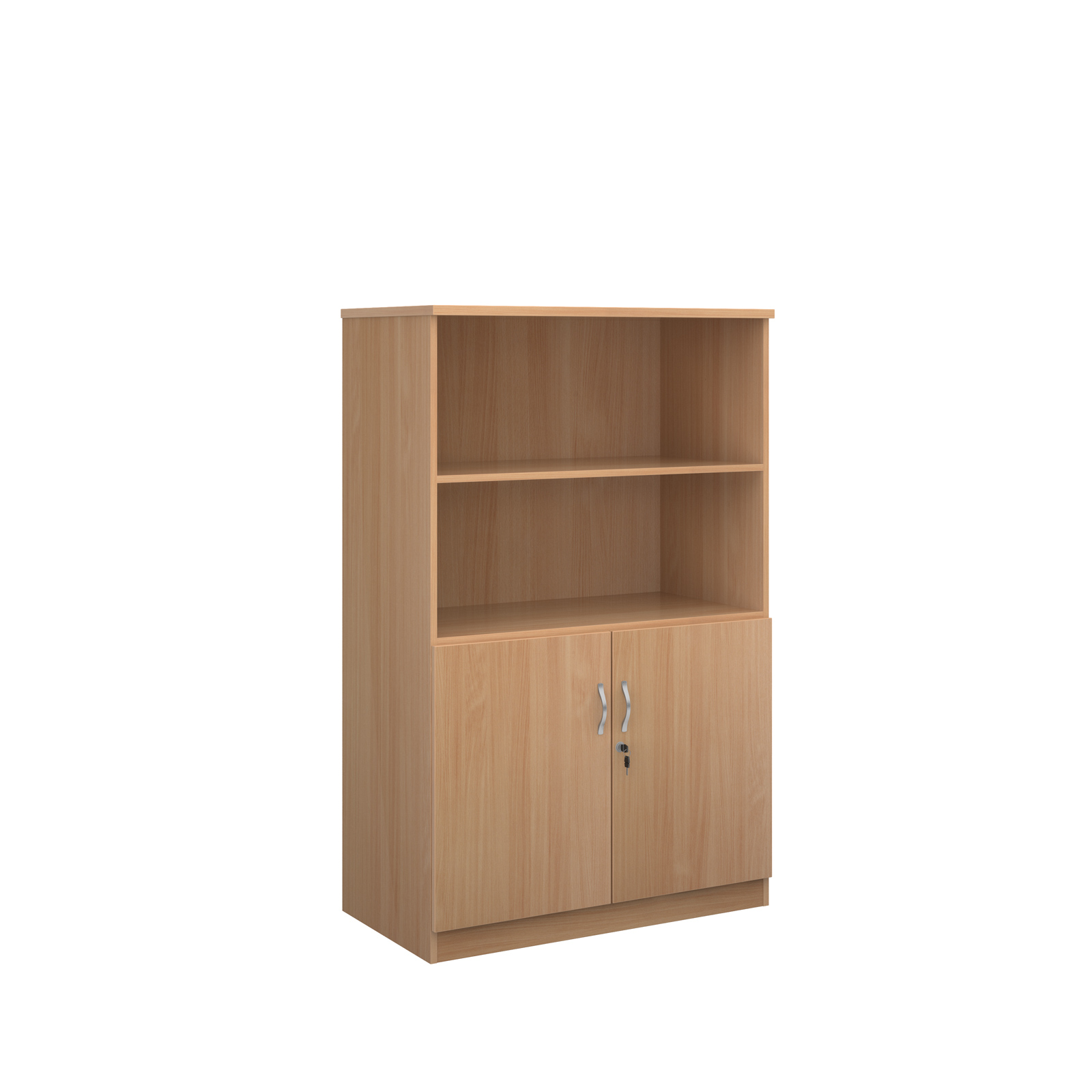 Deluxe combination unit with open top 1600mm high with 3 shelves - beech