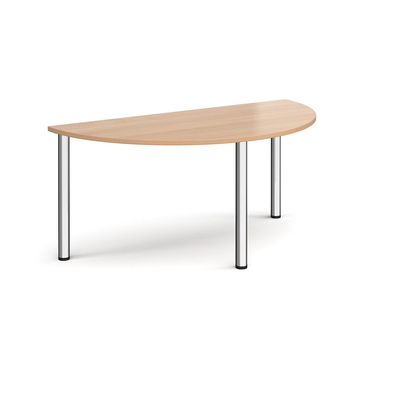 Semi circular chrome radial leg meeting table 1600mm x 800mm - beech