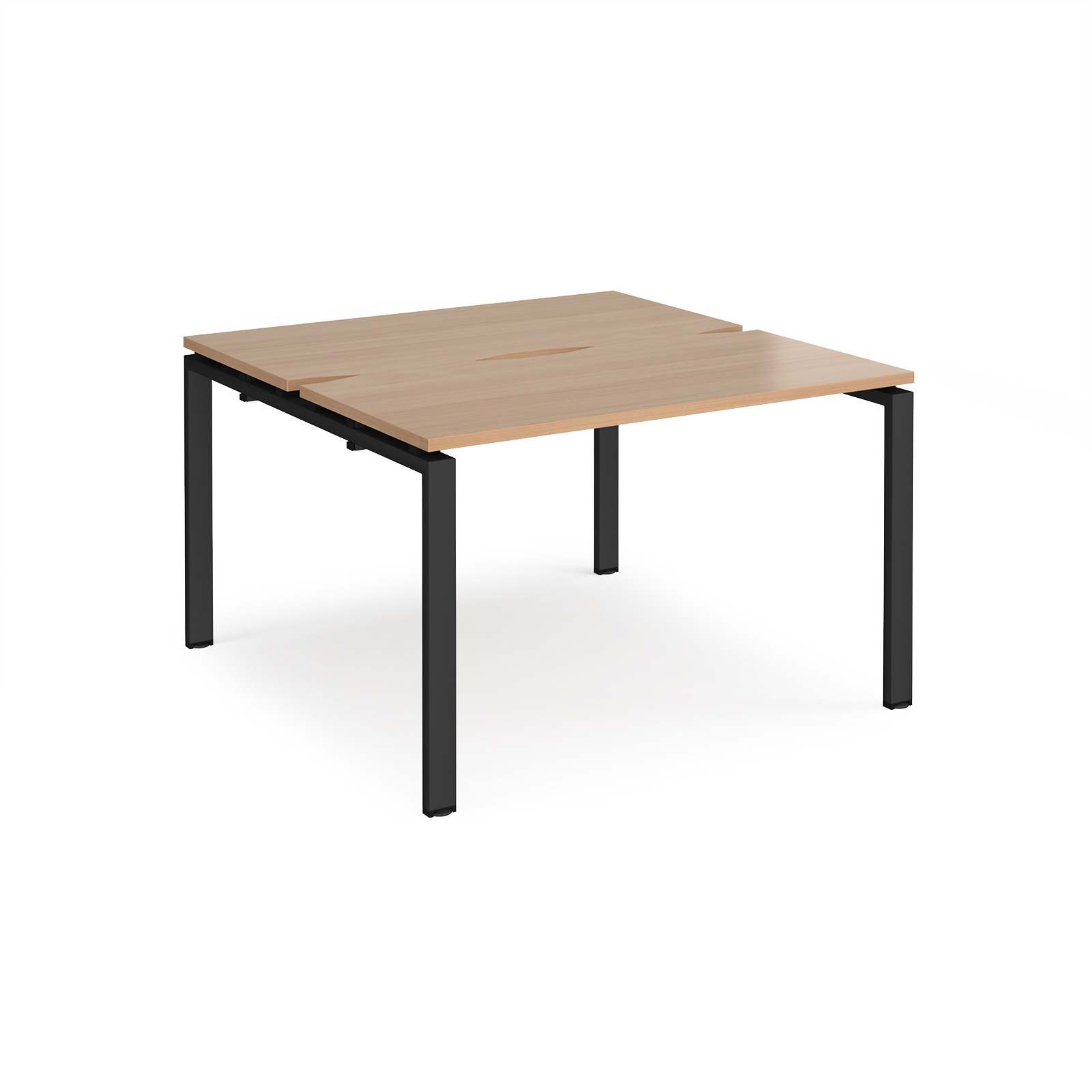 Adapt back to back desks 1200mm x 1200mm - black frame, beech top