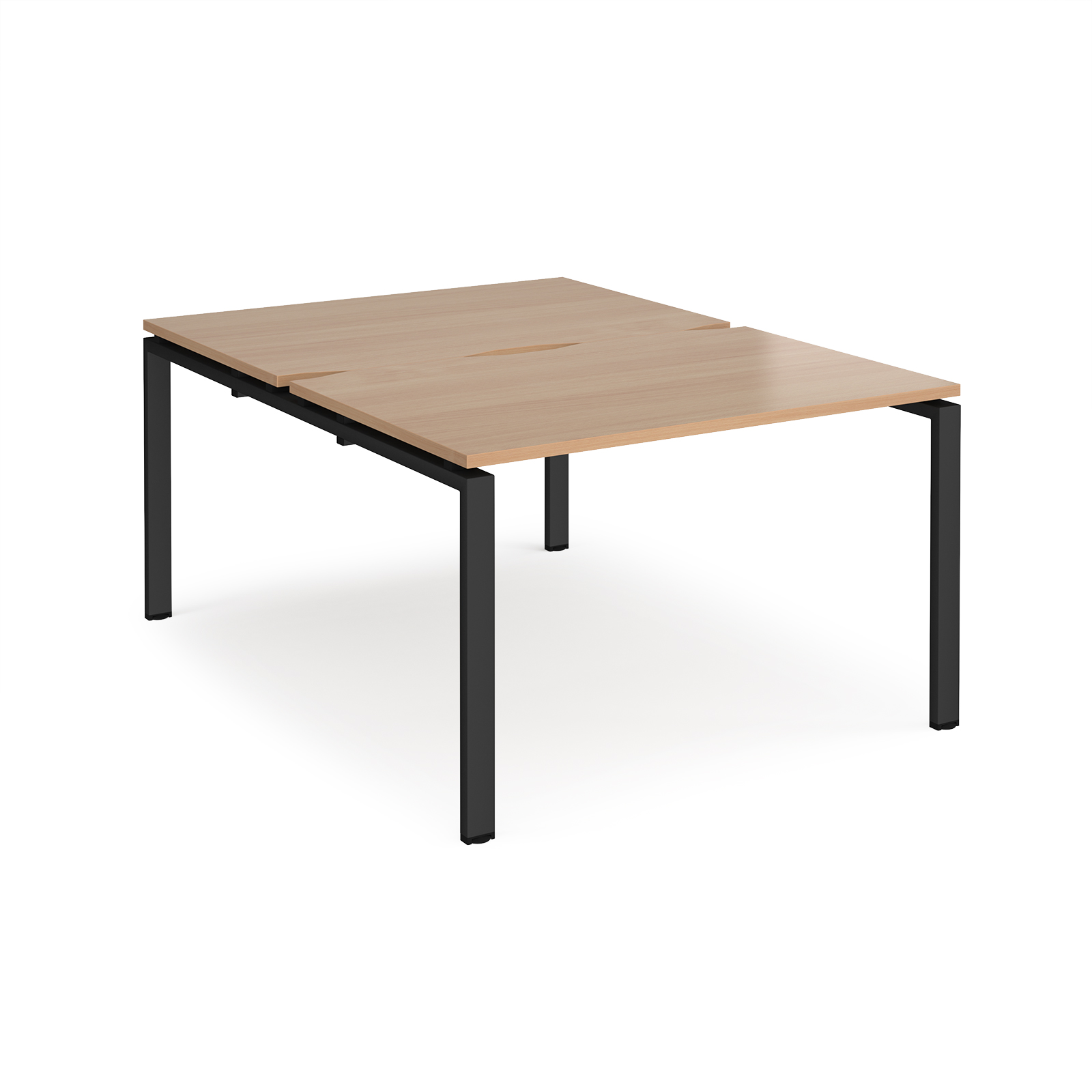 Adapt back to back desks 1200mm x 1600mm - black frame, beech top