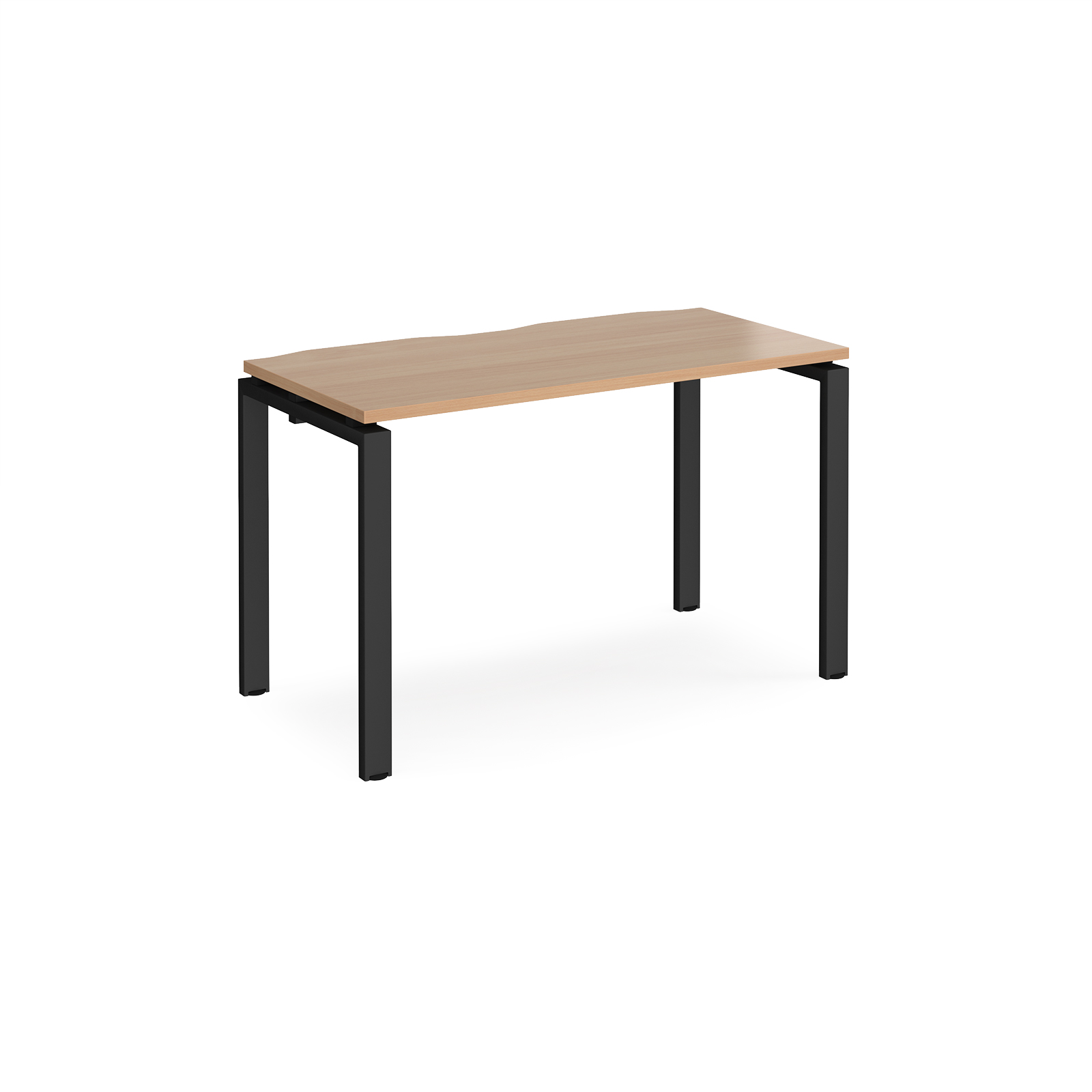 Adapt single desk 1200mm x 600mm - black frame, beech top