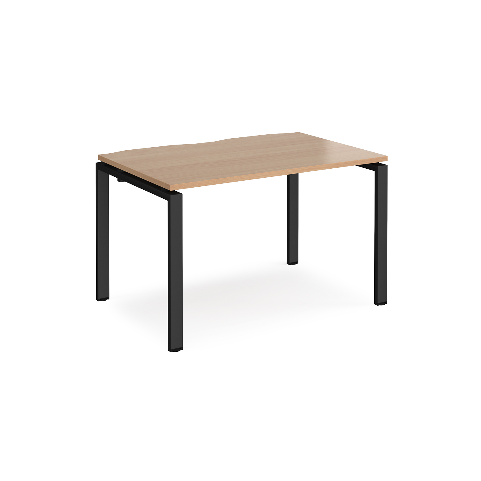 Adapt single desk 1200mm x 800mm - black frame, beech top