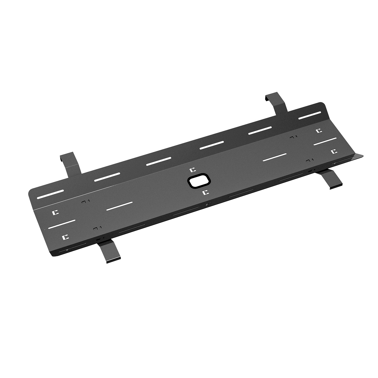 Double drop down cable tray & bracket for Adapt and Fuze desks 1200mm - black