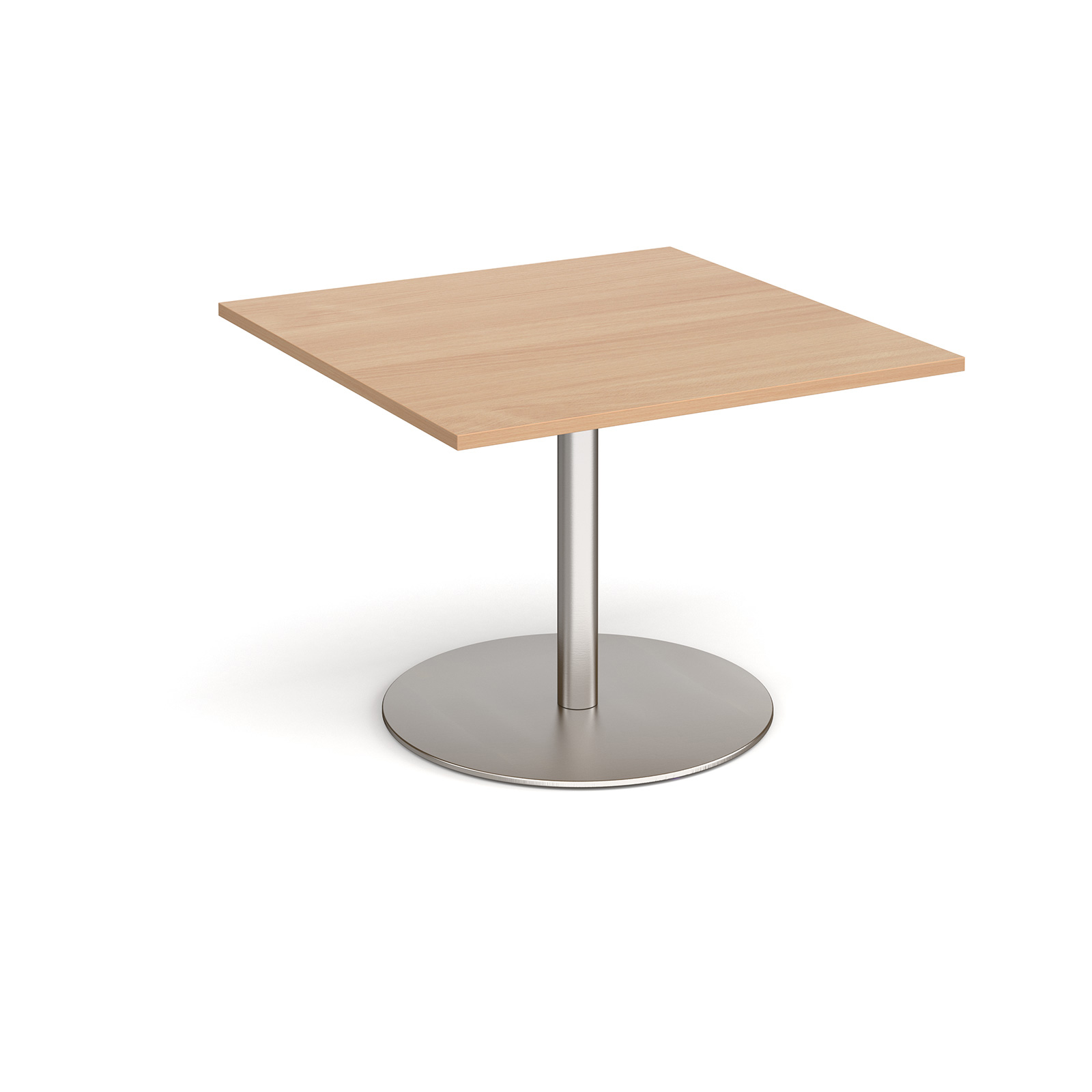 Eternal square extension table 1000mm x 1000mm - brushed steel base, beech top
