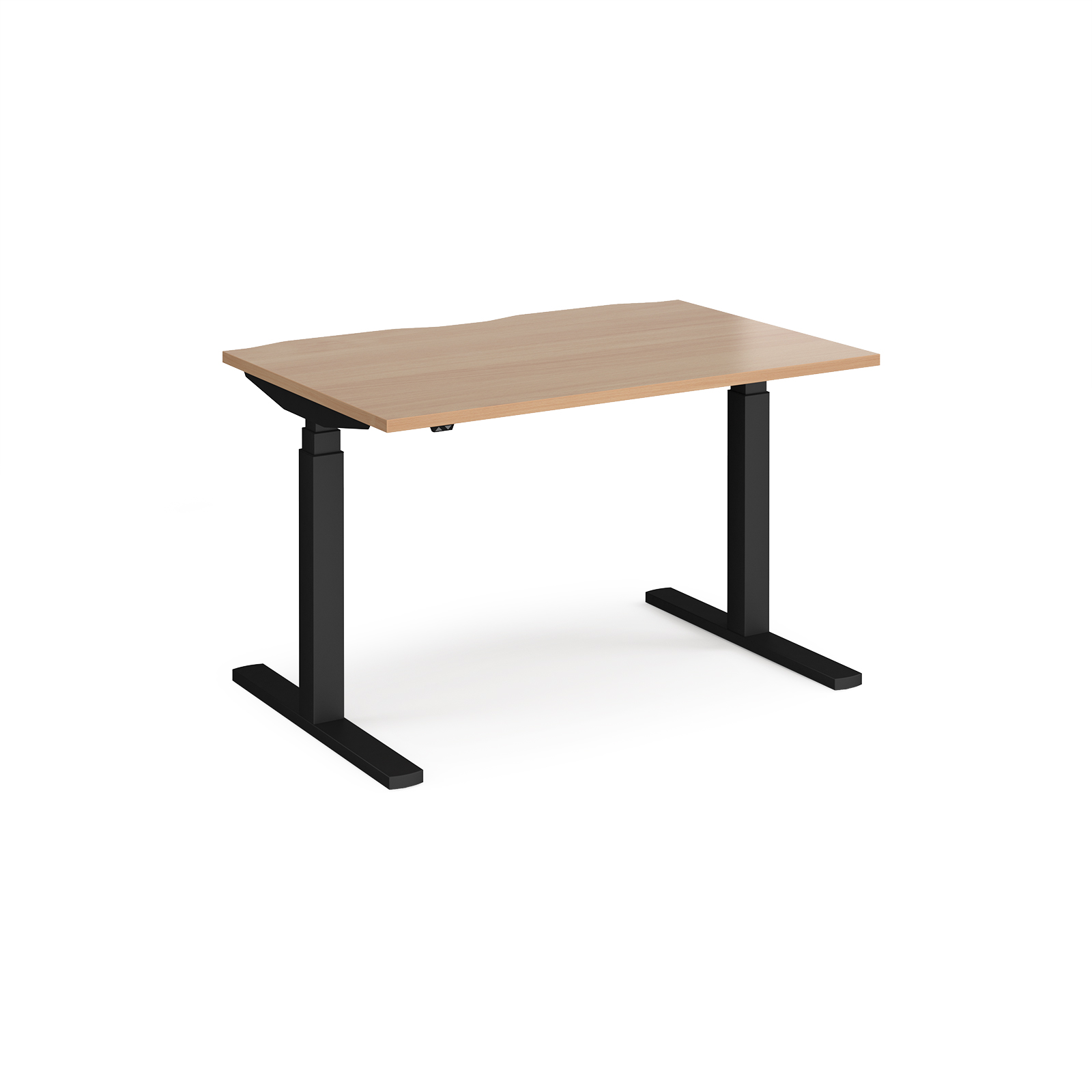 Elev8 Touch straight sit-stand desk 1200mm x 800mm - black frame, beech top
