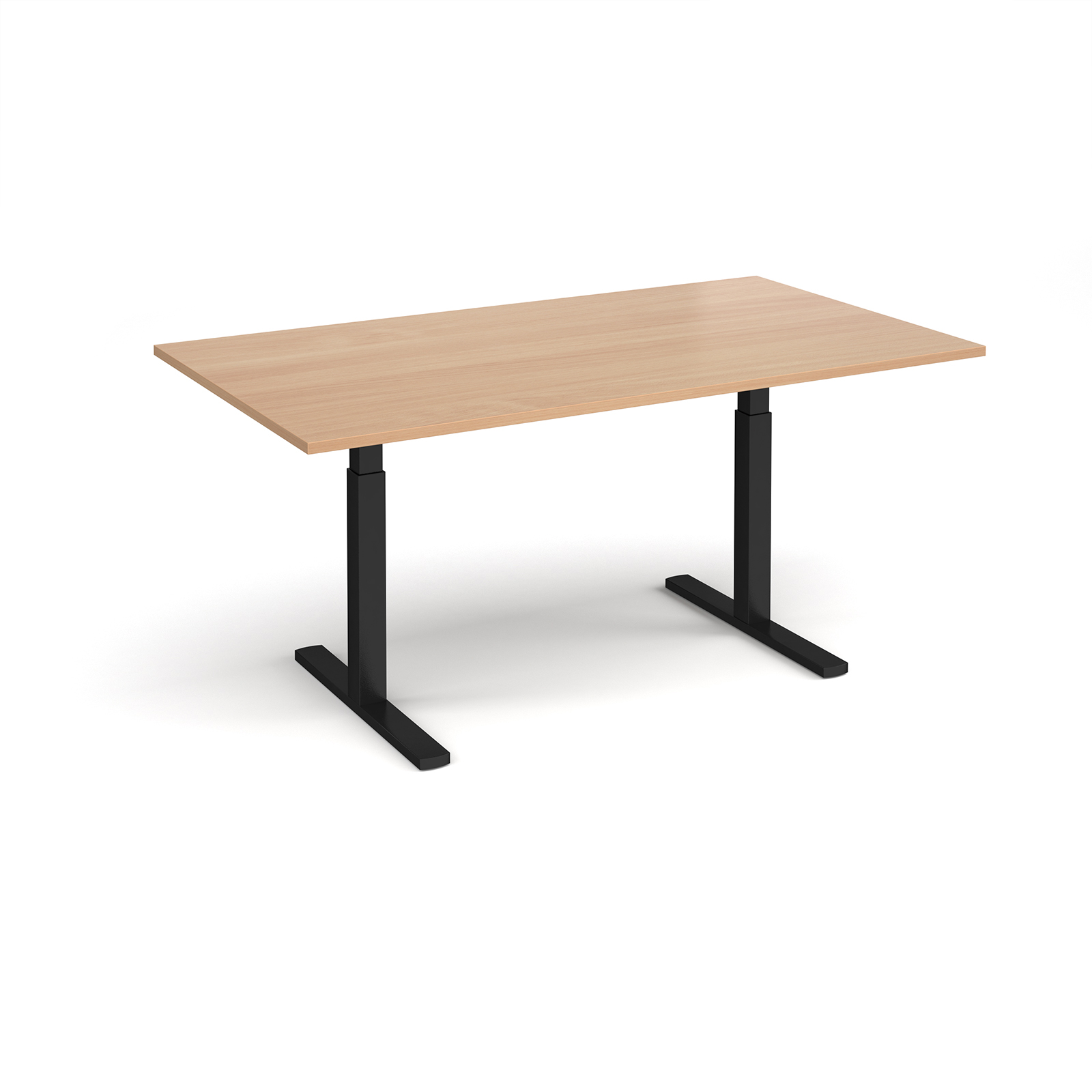 Elev8 Touch boardroom table 1800mm x 1000mm - black frame, beech top