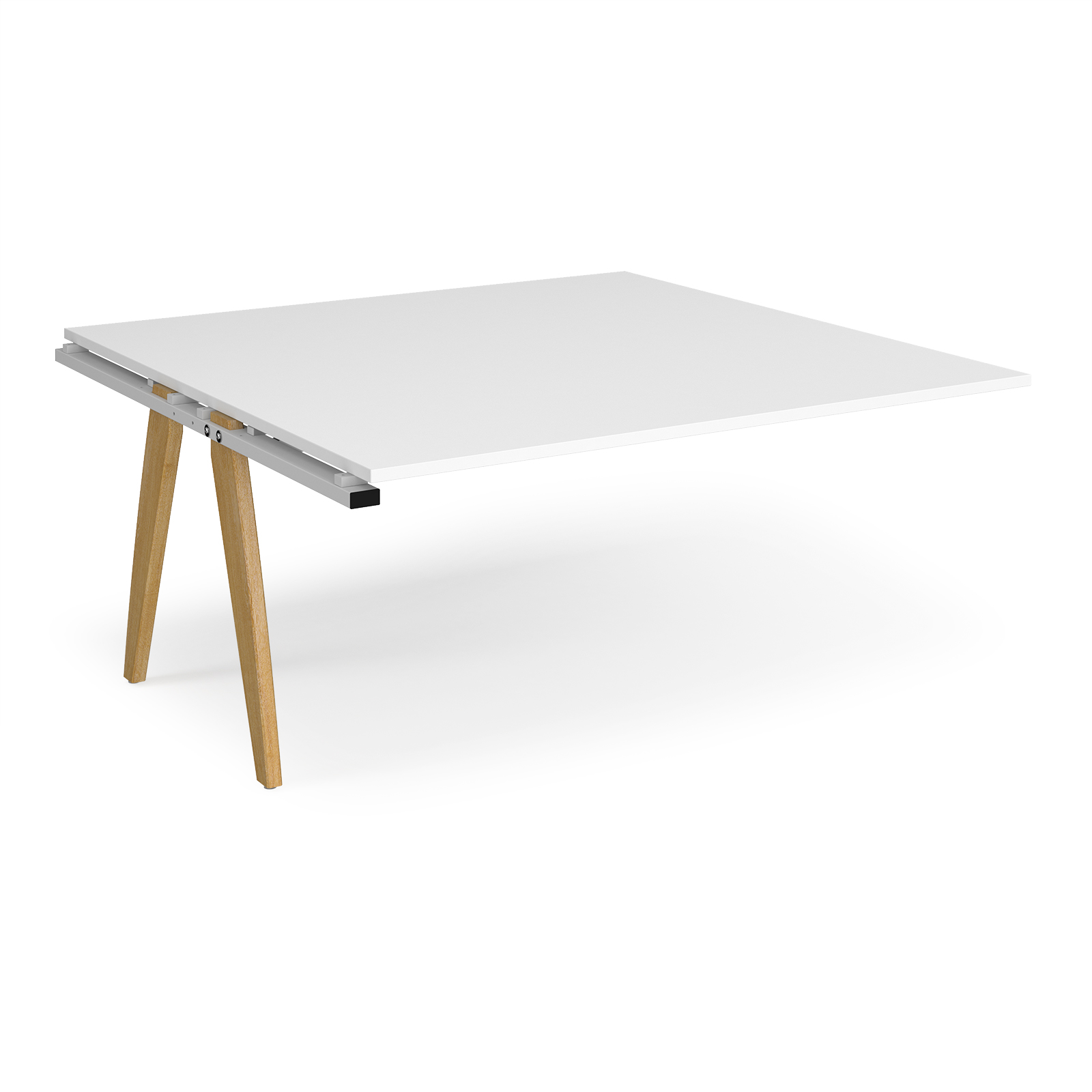 Fuze boardroom table add on unit 1600mm x 1600mm - white frame, white top