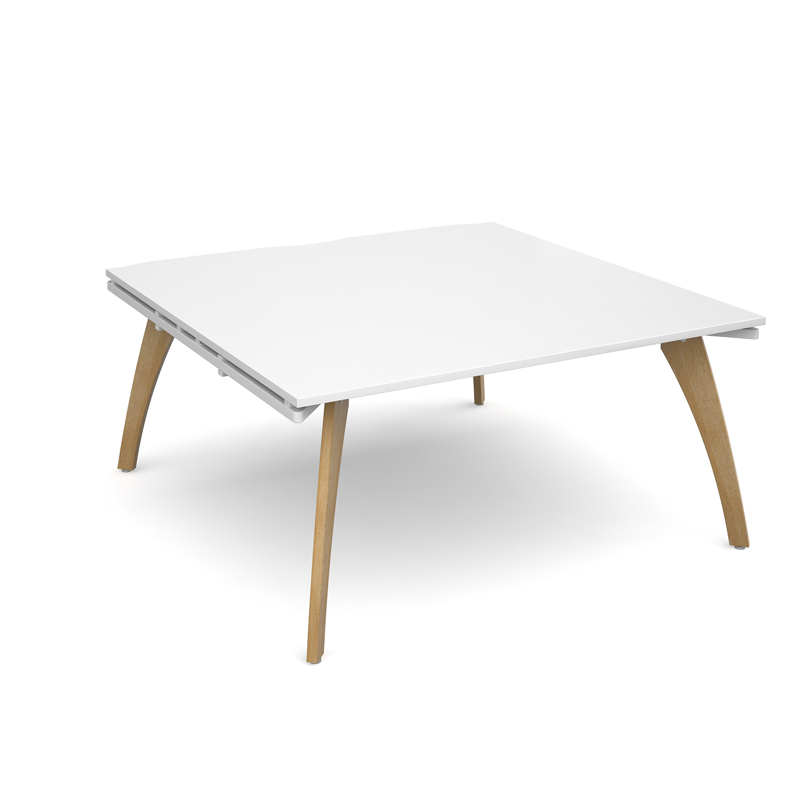 Fuze boardroom table starter unit 1600mm x 1600mm - white frame, white top