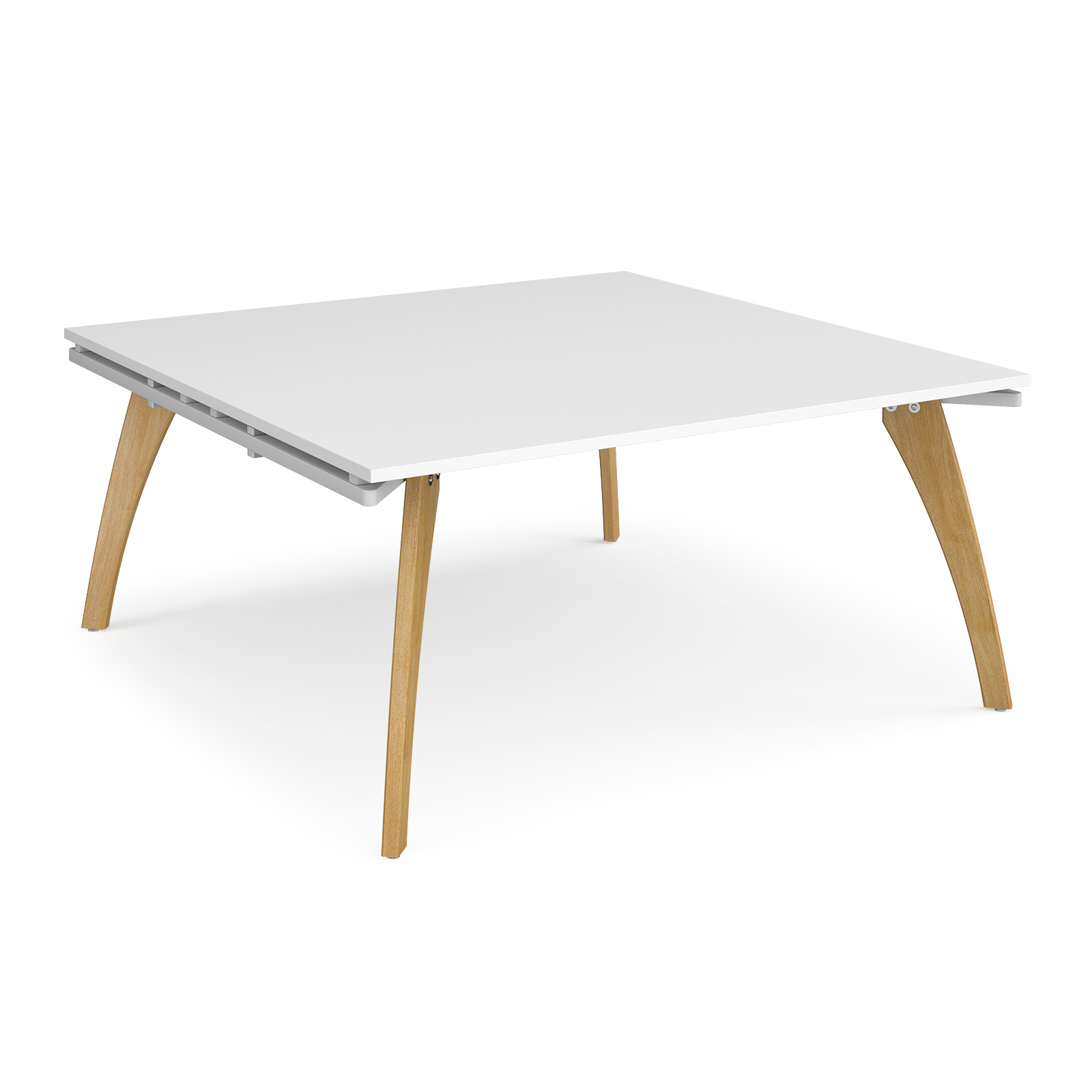 Fuze square boardroom table 1600mm x 1600mm - white frame, white top