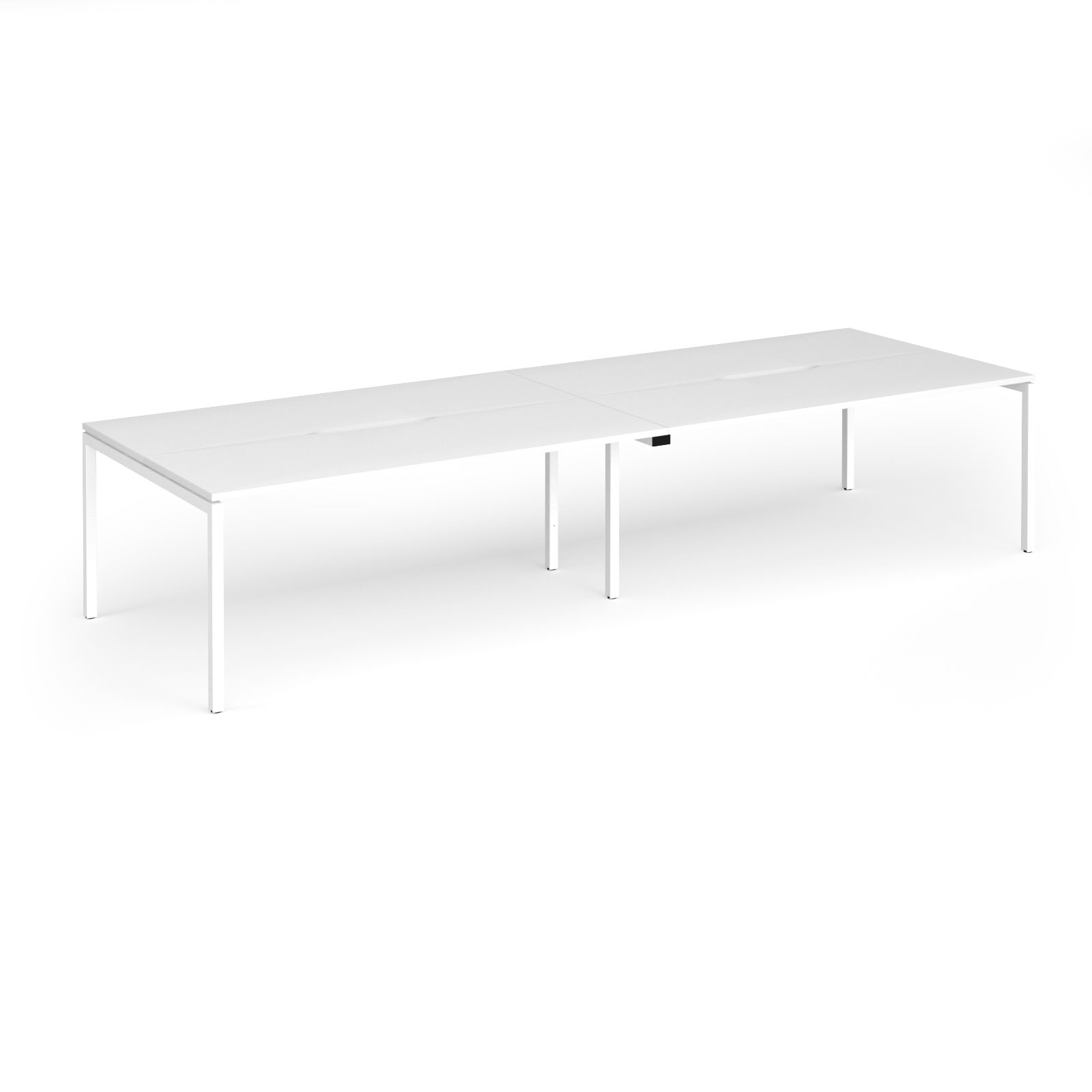 Connex Goal-Post 3600 x 1200 x 725mm Back to Back Desk ( 4 x 1800mm ) - White Frame / White Top