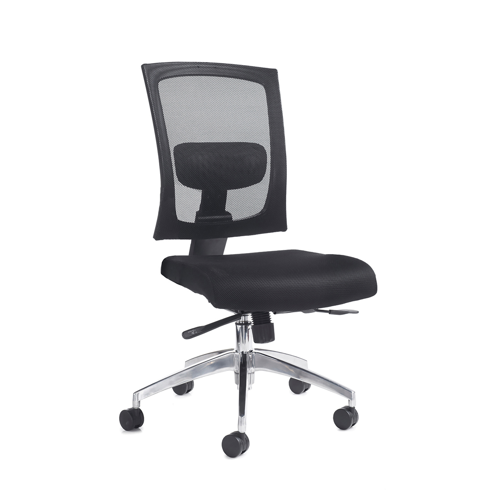 Gemini mesh task chair with no arms - black