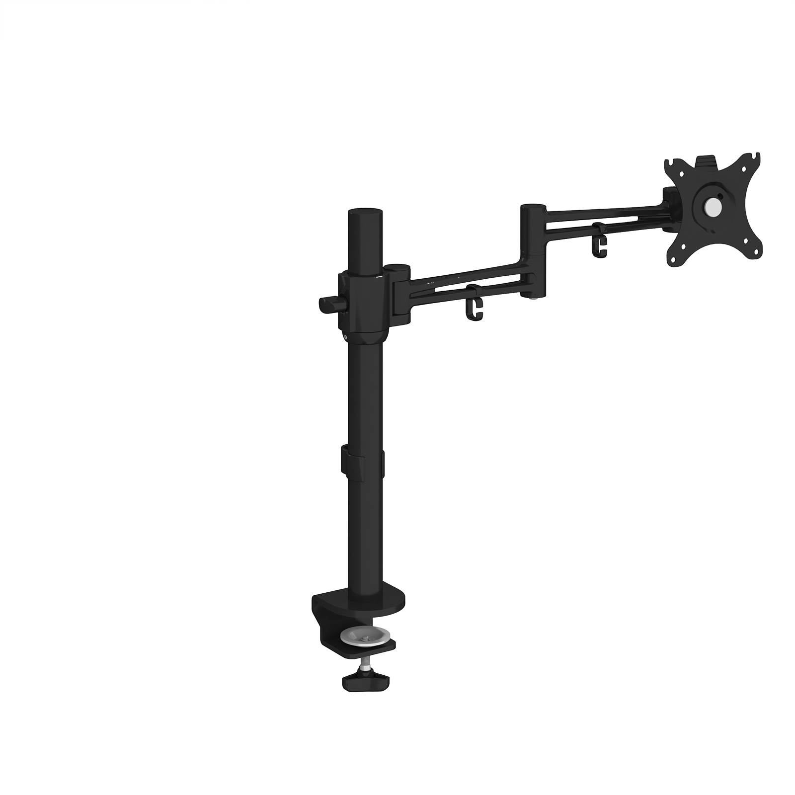 Luna single flat screen monitor arm - black