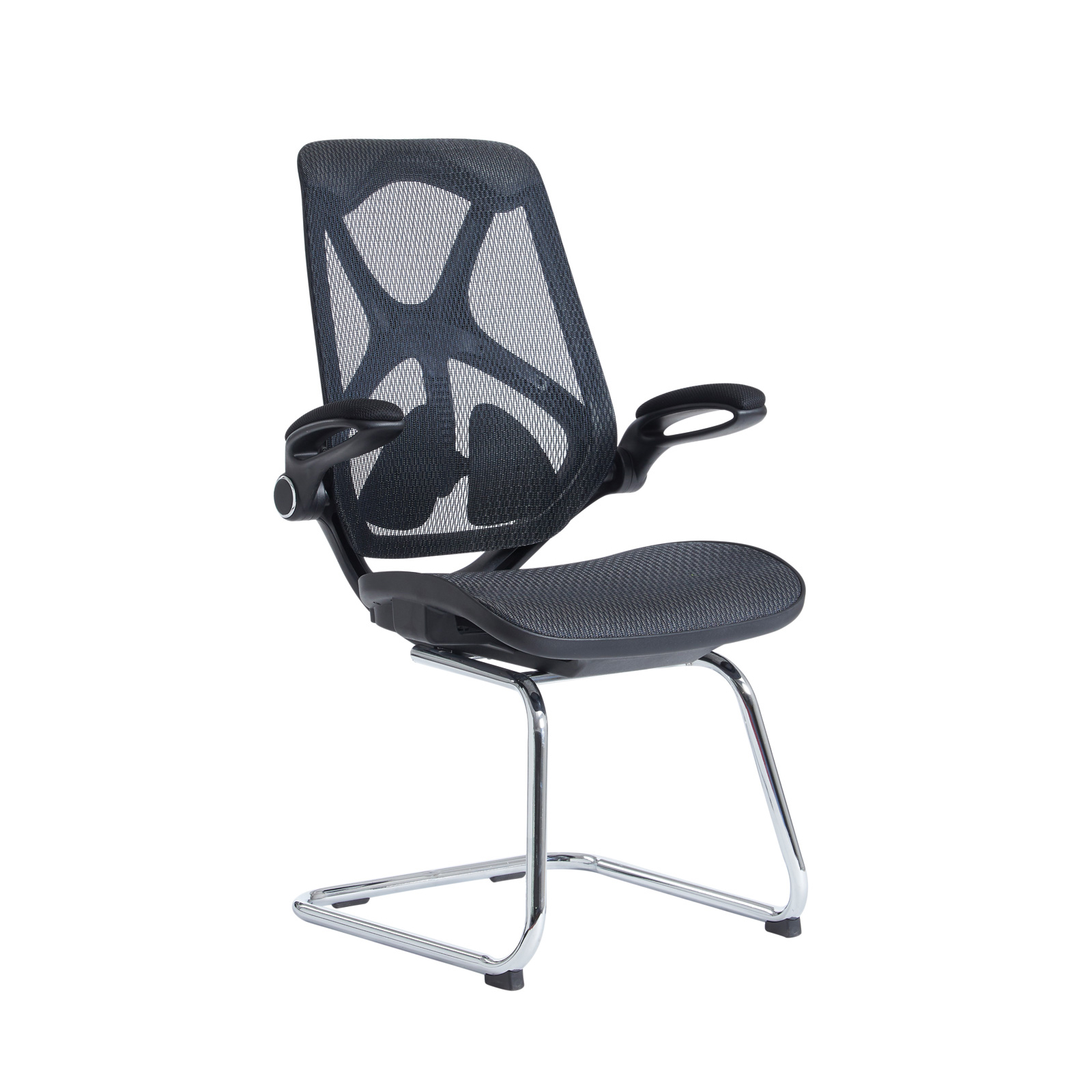 Napier high mesh back visitors chair with mesh seat - black