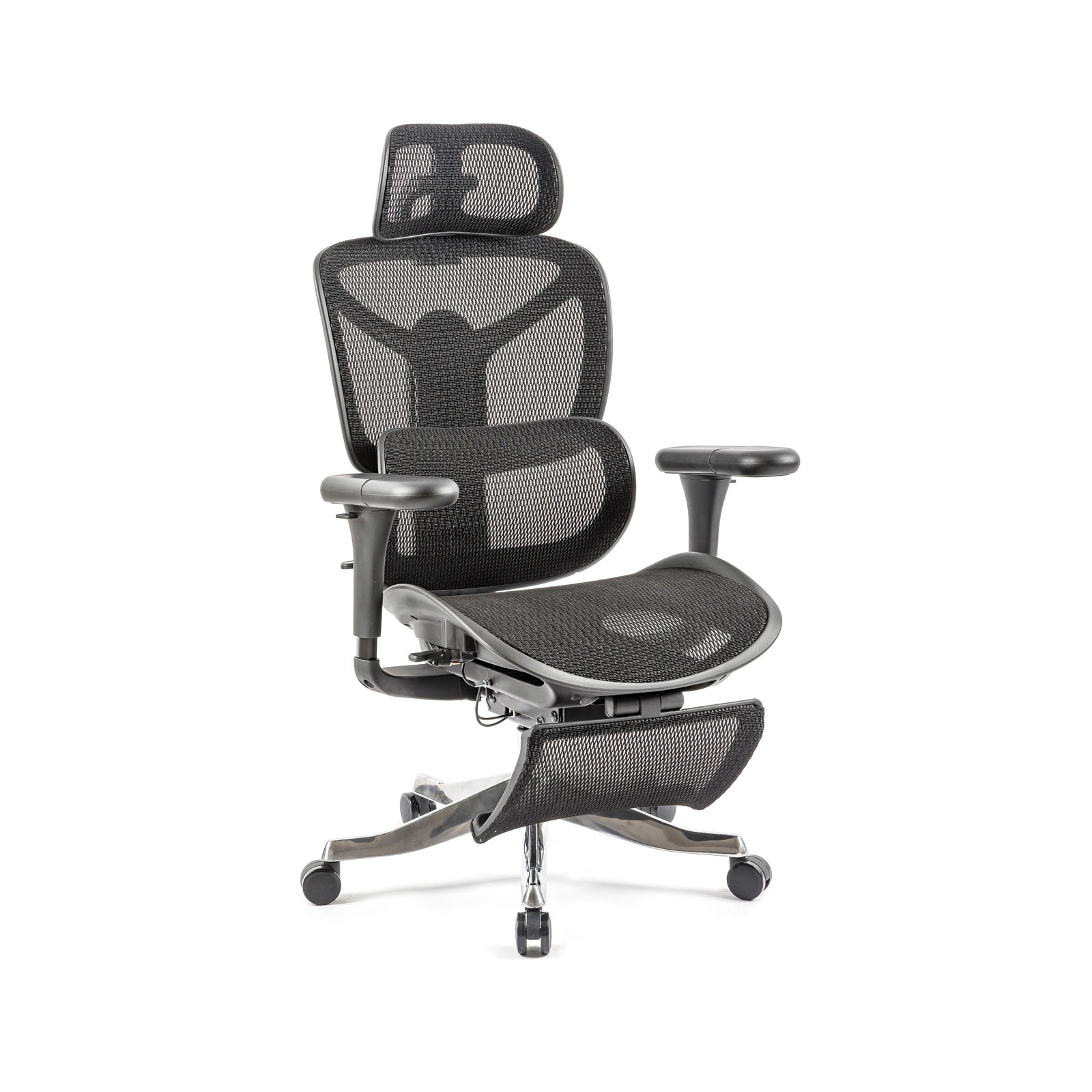Poise mesh executive chair with headrest, footrest & adjustable arms