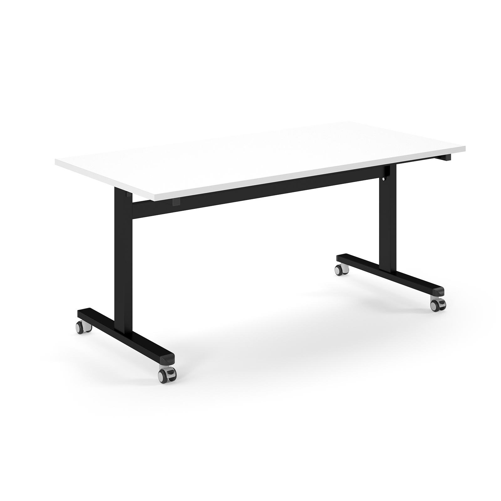 Pro Flip Rectangular Table 1600 x 800, Black Frame, White Top