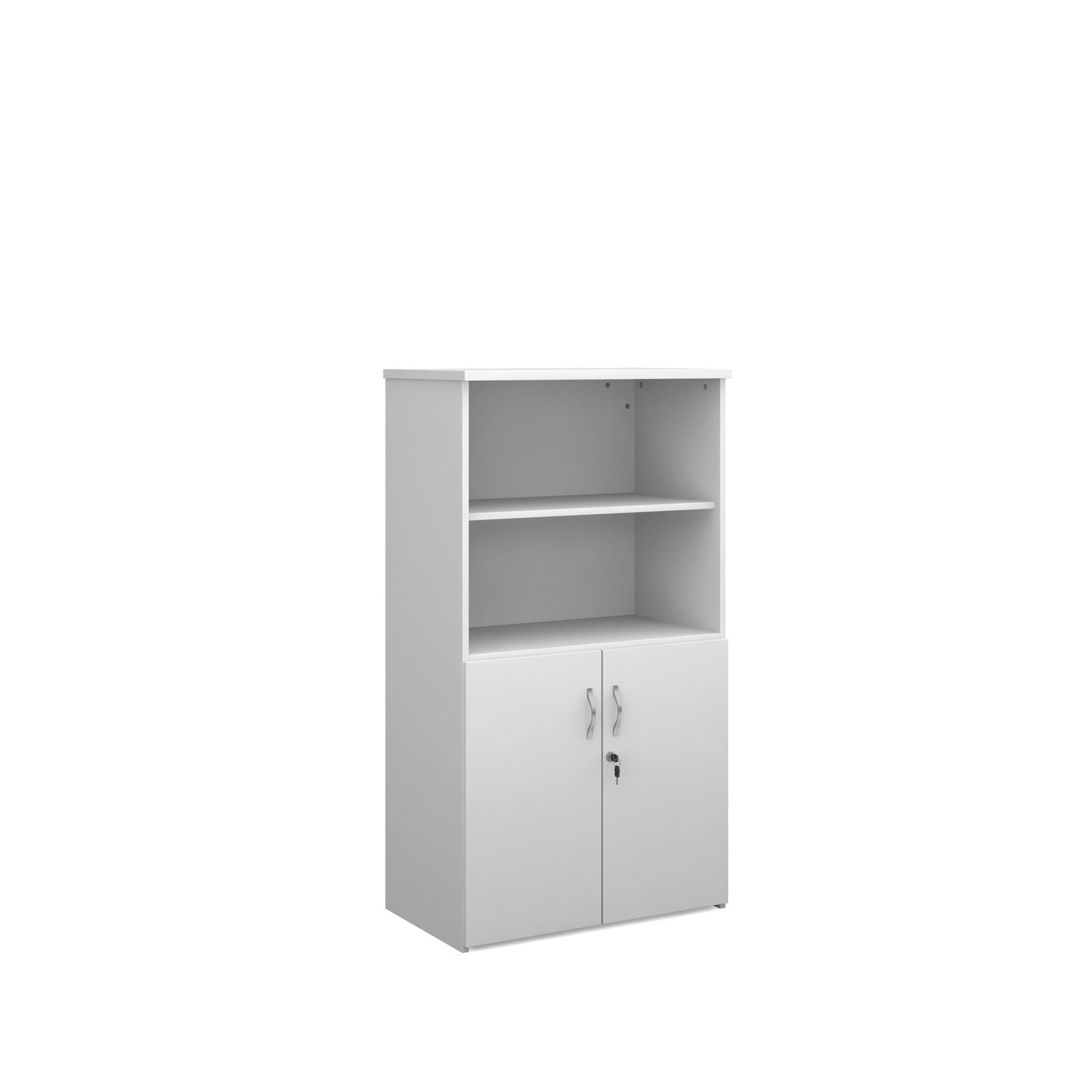 Duo combination unit with open top 1440mm high with 3 shelves - white