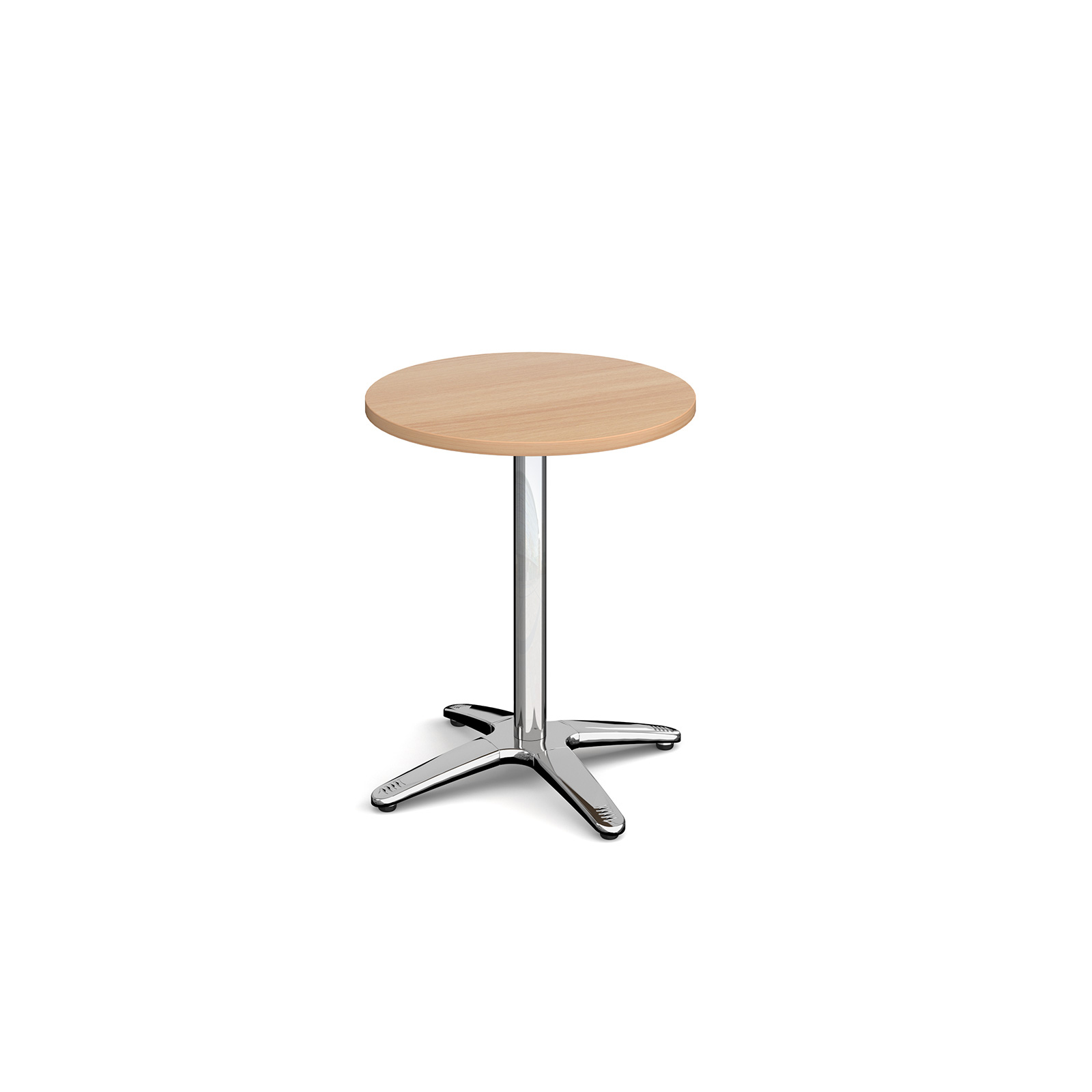 Roma circular dining table with 4 leg chrome base 600mm - beech
