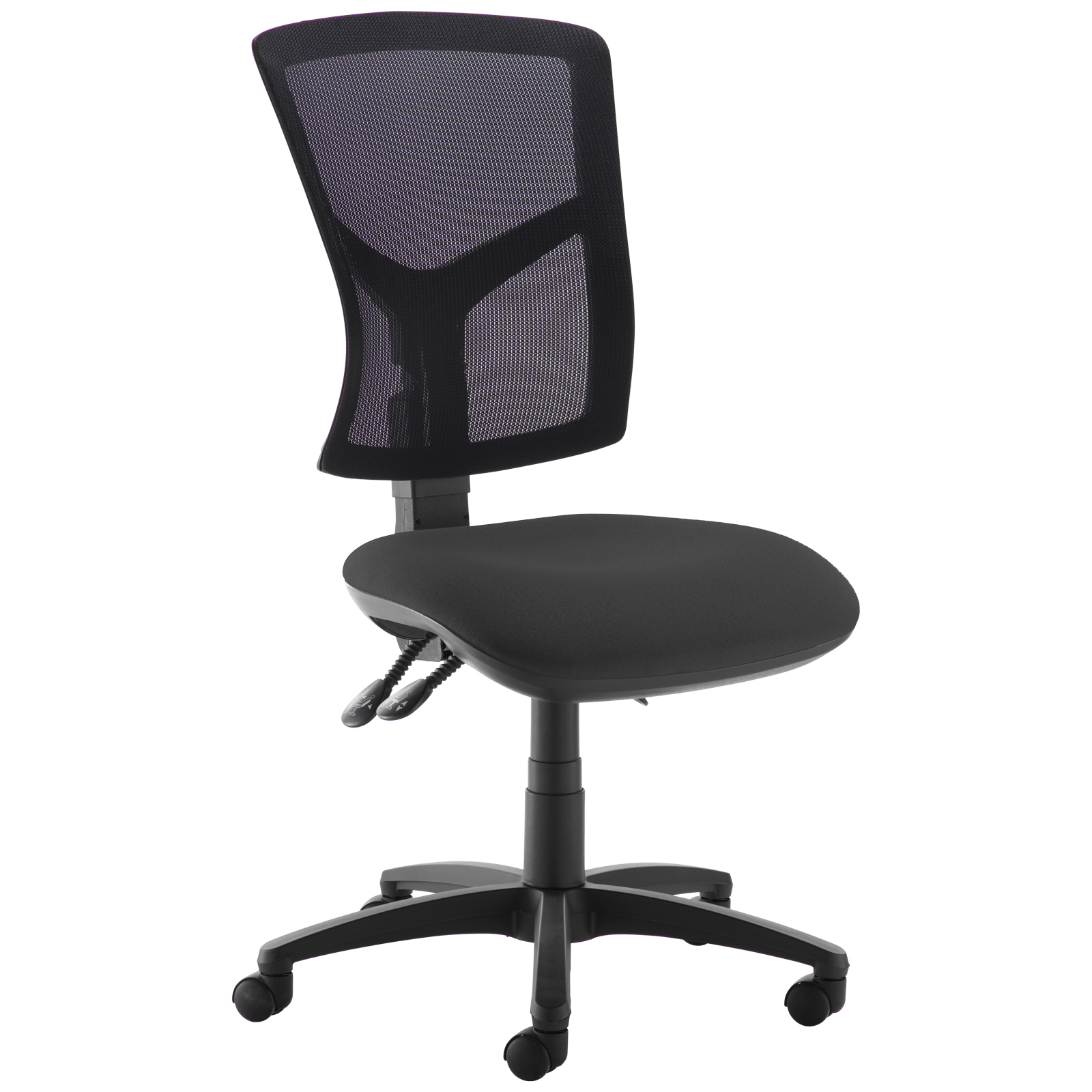 Senza high mesh back operator chair with no arms - black