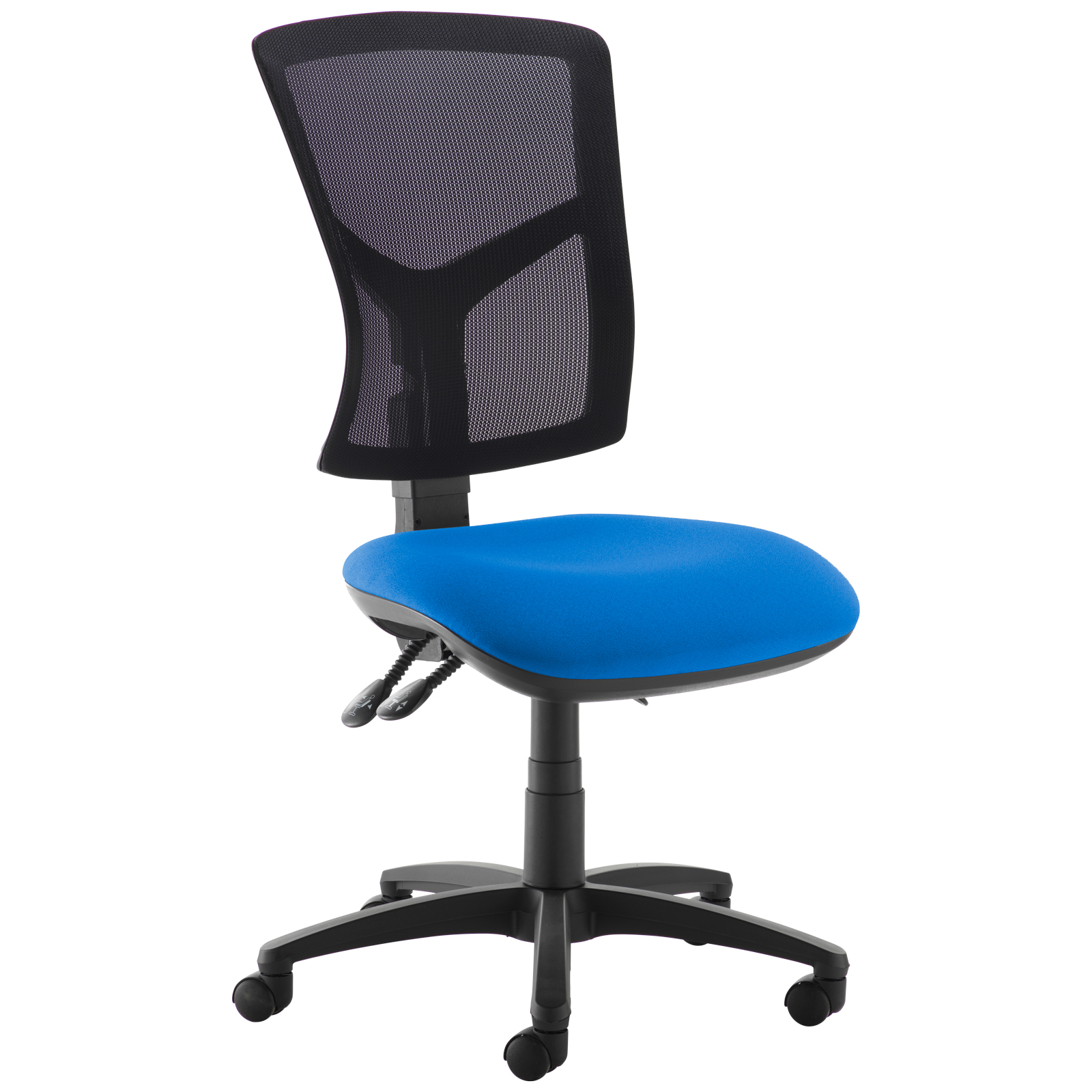 Senza high mesh back operator chair with no arms - blue
