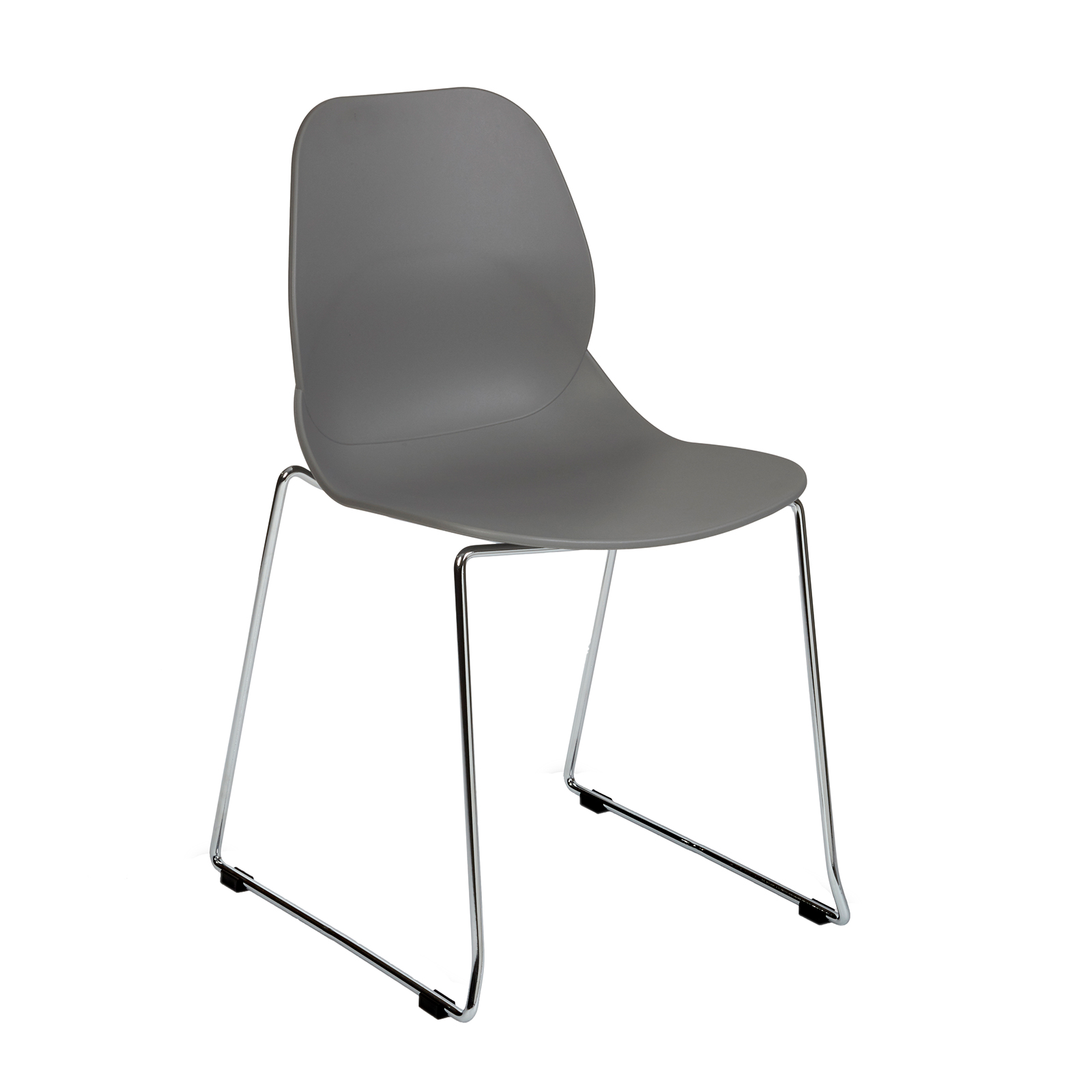 Strut multi-purpose chair with chrome sled frame - grey