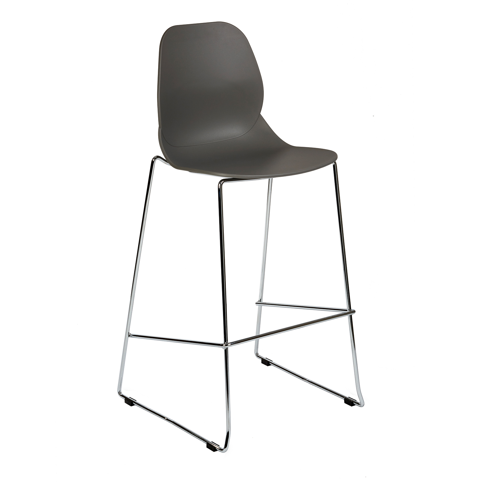 Strut multi-purpose stool with chrome sled frame - grey