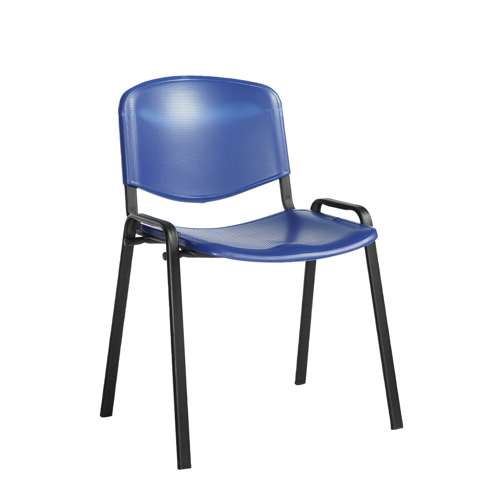 Taurus plastic meeting room stackable chair with no arms - blue with black frame