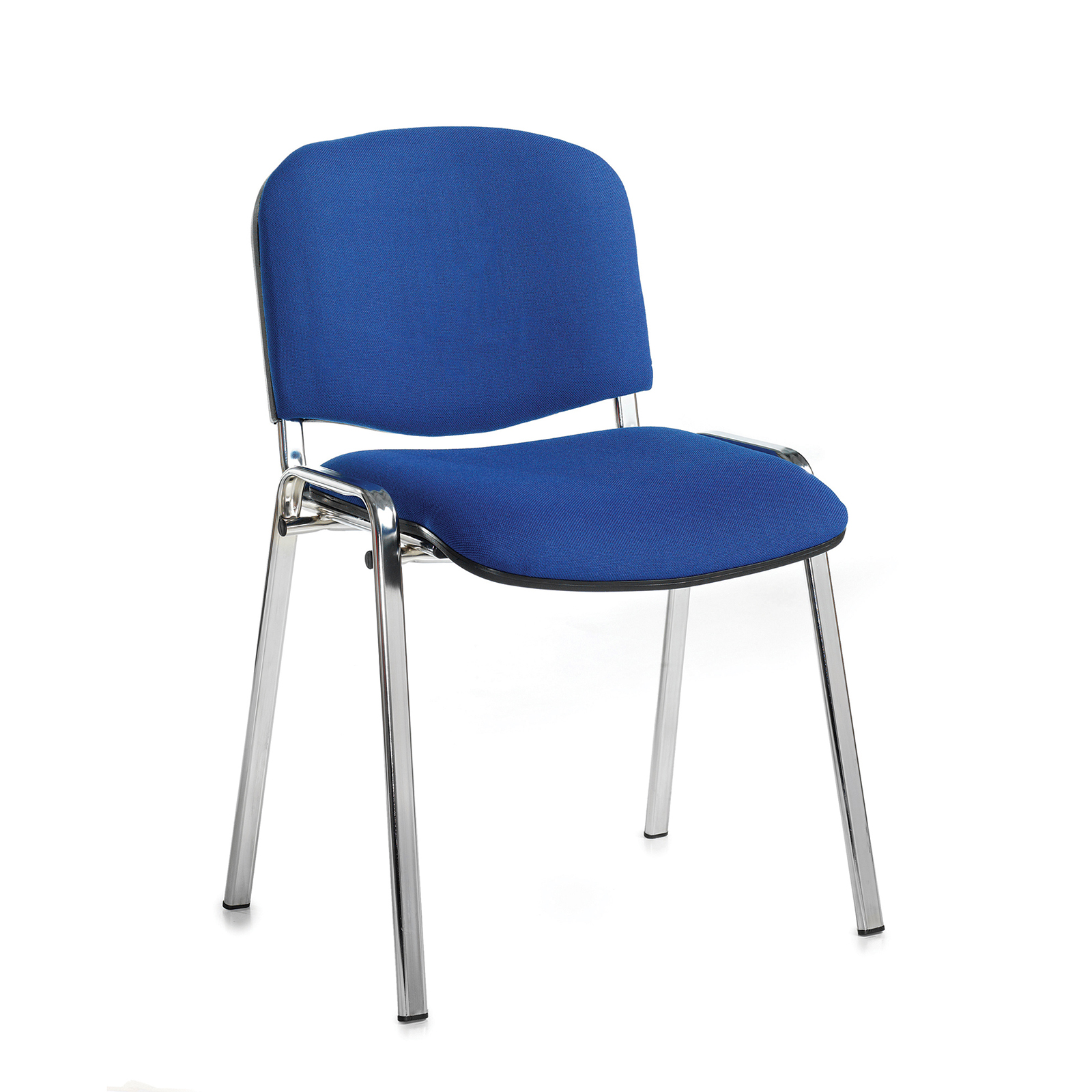 Taurus meeting room stackable chair with chrome frame and no arms - blue