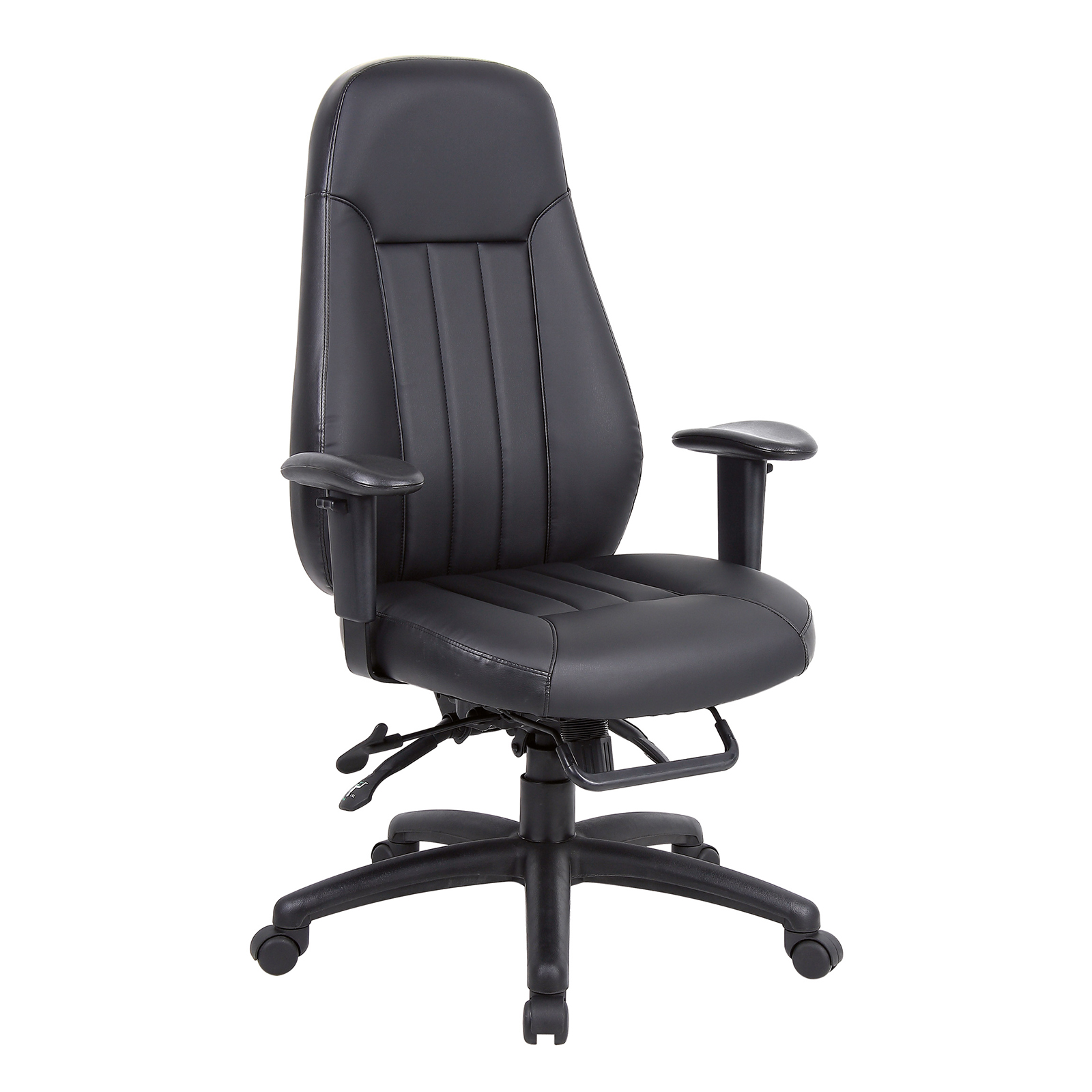 Zeus high back 24hr task chair - black faux leather