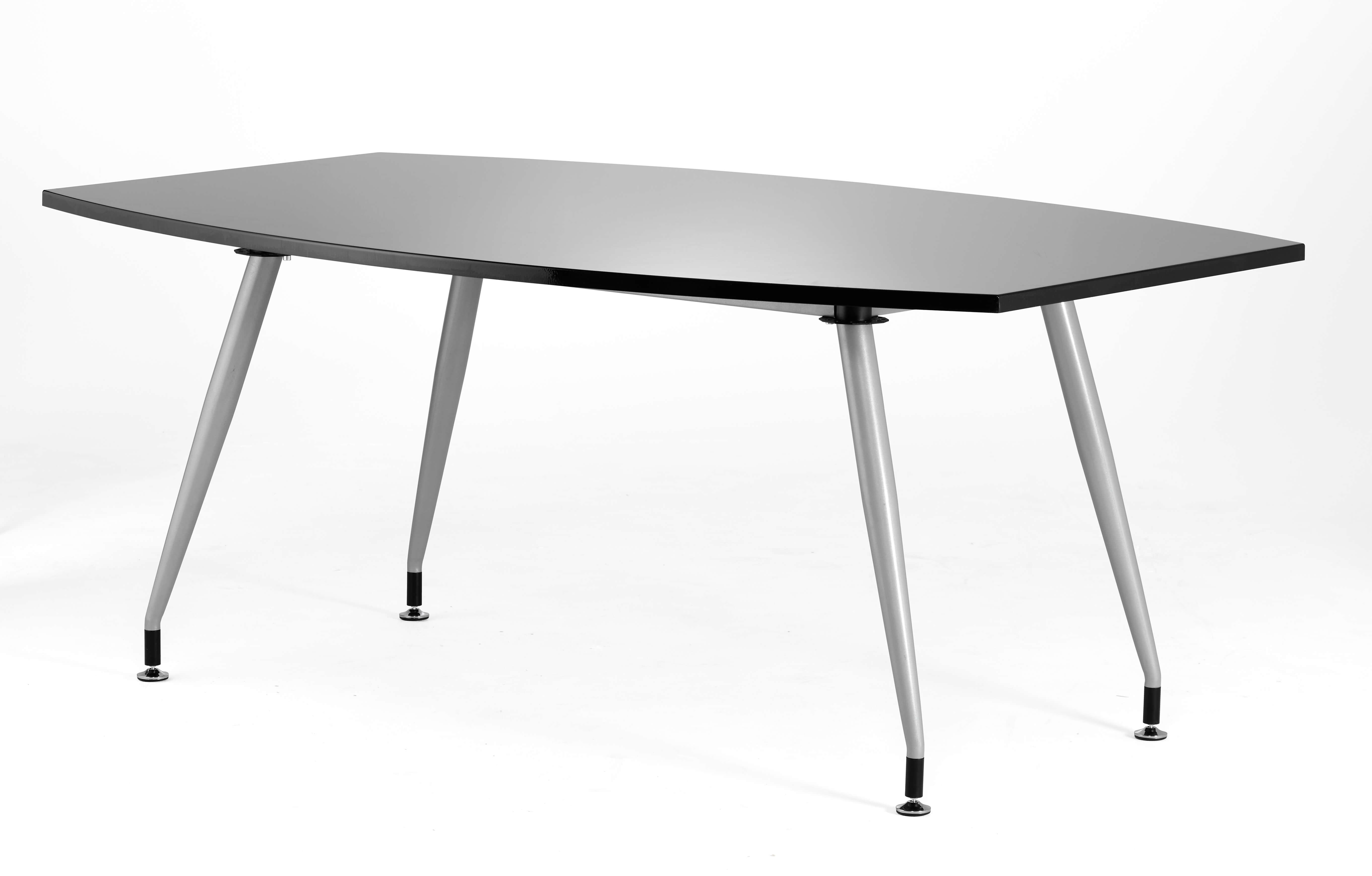 High Gloss 1800mm Writable Boardroom Table Black Top