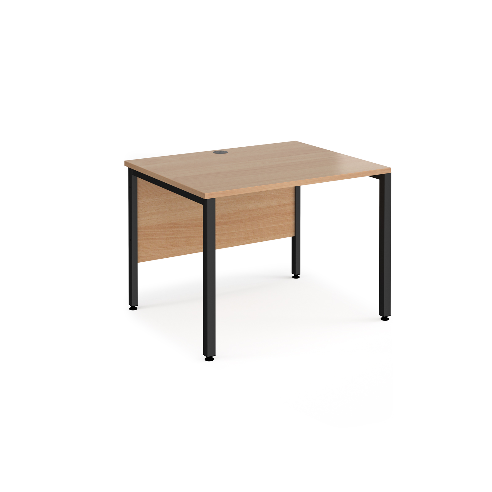 Maestro 25 straight desk 1000mm x 800mm - black bench leg frame, beech top