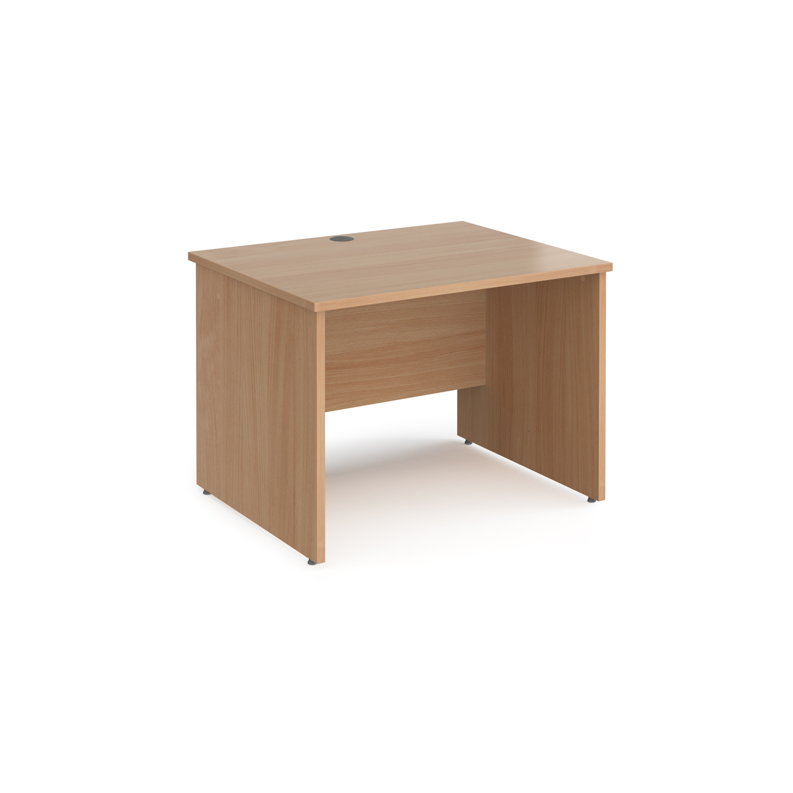 Maestro 25 straight desk 1000mm x 800mm - beech top with panel end leg