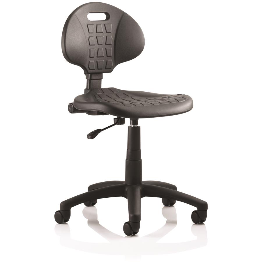 Malaga Task Wipe Clean Operator Chair Black Polyurethane Seat And Back Without Arms
