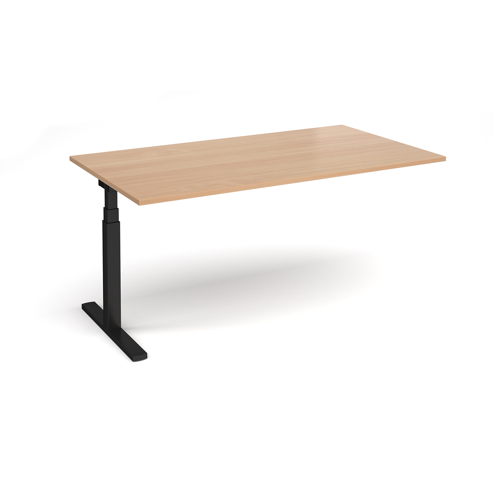 Elev8 Touch boardroom table add on unit 1800mm x 1000mm - black frame, beech top